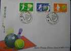 FDC 1997 Sport Stamps Badminton Tennis Bowling - Tenis