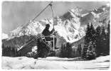 Cpsm 74 LES CONTAMINES Telesiege De Montjoie Et Massif Du Mont Blanc - Contamine-sur-Arve