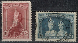 Australie - 1937 - Y&T N° 120 Et 122, Oblitérés - Oblitérés