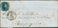 N°7 Sur Lettre Expédiée De Bruxelles Vers Strépy-Bracquegnies En 1858 - 1851-1857 Medaillen (6/8)