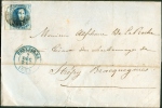 N°7 Sur Lettre Expédiée De Bruxelles Vers Strépy-Bracquegnies En 1855 - 1851-1857 Medaillen (6/8)