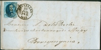 N°6 Sur Lettre Expédiée De Bruxelles Vers Strépy-Bracquegnies En 1858 - 1851-1857 Medallions (6/8)