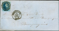 N°11 Sur Lettre Expédiée De Bruxelles Vers Strépy-Bracquegnies En 1859 - 1858-1862 Medaillen (9/12)
