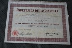 Papeteries De La Chapelle . 1956 Usine à La Chapelle -Saint-Bonnet (Saint-Etienne-du-Rouvray SCRIPOPHILIE - Industrial