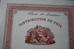 DISTRIBUTION DE PRIX 1ER ACCESSIT DE DESSIN  COURS ST THOMAS D'AQUIN MARSEILLE  26-7-1909 >THEME BUREAU ET OBJETS LIE - Autres & Non Classés