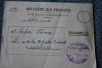 ENVELOPPE LETTRE CIVILE EN FRANCHISE DU MINISTERE DES FINANCES + CACHET MARSEILLE No 23335 JUILLET 1941 - Burgerlijke Brieven Zonder Portkosten