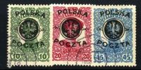 POLAND  1918 MICHEL NO:17-19 USED - Oblitérés