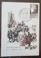 FRANCE Yvert N°794 Carte Maximum FDC, 1er Jour. Journée Du Timbre 1948 Le Mans (6 Mars 1948) - Stamp's Day