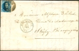 N°7 Sur Lettre De Bruxelles Vers Strépy-Bracquegnies En 1855 - 1851-1857 Medallions (6/8)