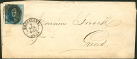 N°11 Sur Lettre De Bruxelles Vers Gand En 1859 - 1858-1862 Médaillons (9/12)