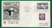 USA - SPECIAL DELIVERY 1954 Scott # E20 FDC +  LIBERTY 3c. COIL Stamp Sc. # 1057 - Express & Recommandés