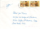 2 Timbres Sur Lettre N°2861 150ème Anniversaire De La Mort De Laurent Mourguet (guignol) (oblitération Du 21/07/1994) - Lettres & Documents