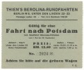 GERMANY - BERLIN,Berolina Rundfahrten, POTSDAM, Ticket - Europe