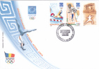 FENCING,ESCRIME 2004 Olympic Games Athenes Cover FDC Stamps + Label Very Rare! - Romania. - Fencing