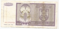 REPUBLIKA SRPSKA - 100000 DIN - 1993. - Bosnia Y Herzegovina