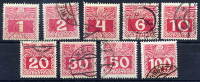 AUSTRIA 1908 Postage Due Chalky Paper Set Used.  Michel 34x-44x - Taxe