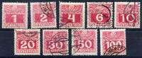 AUSTRIA 1908 Postage Due Chalky Paper Set Used.  Michel 34x-44x - Segnatasse