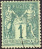 France #64 Used 1c Green Of 1876 - 1876-1878 Sage (Typ I)