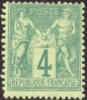 France #66 Mint Hinged 4c Green From 1876 - 1876-1878 Sage (Tipo I)