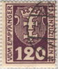 SI53D Europa Polonia DANZIG  Freie Stadt  Citta Libera 120 Pf. 1921 Violetto (scarlatto Scuro) Usato Lusso - Segnatasse