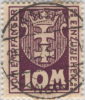 SI53D Europa Polonia DANZIG  Freie Stadt  Citta Libera  10 M. 1921 Violetto Usato Lusso - Postage Due