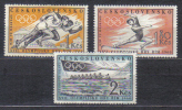 Czechoslovakia MI 1206-1208 Summer Olympics 1960 MH HINGED - Nuovi