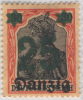 SI53D Europa Polonia DANZIG  Freie Stadt  Citta Libera 25 Pf. Su 30 Pf. 1920 Nuovo MLH Rosso E Nero Lusso - Postfris