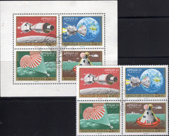 UdSSR LUNA 17 Raumfahrt 1971 Ungarn 2654/7+KB O 7€ Mond-Umkreisung Lunachod Bloc Moon Space M/s Sheetlet Bf Hungary - Fysica