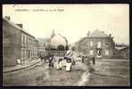 CPA  ANCIENNE- FRANCE- LOUVROIL (59)- LA GRAND'PLACE ET LA RUE DE L'EGLISE- TRES BELLE ANIMATION COLORISÉE- ATTELAGE - Louvroil