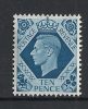 Great Britain KGVI 1937-47 10d Turquoise-blue Definitive HM - Unused Stamps