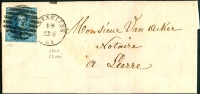 N° 11 Sur Lettre De Bruxelles (cachet  8 Barres) Vers Lierre En 1861 - 1858-1862 Medaglioni (9/12)