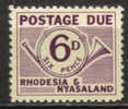 Rhodesia & Nyasaland - 1961 Postage Due 6d MNH** - Rhodésie & Nyasaland (1954-1963)