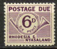 Rhodesia & Nyasaland - 1961 Postage Due 6d MNH** - Rodesia & Nyasaland (1954-1963)