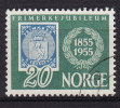 Norway 1955 Mi. 390    20 Ø Norwegische Briefmarken 100 Jahre Stamp On Stamp - Gebruikt