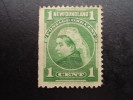 CANADA  (NEWFOUNDLAND) 1897 VICTORIA ONE CENT YELLOW-GREEN Unused No Gum. - Unused Stamps