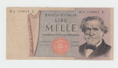 Italy 1000 Lire 1969 VF Banknote G. Verdi P 101a 101 A - 1000 Liras