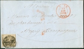 N° 6 Sur Lettre Expédiée De Mons Vers Strépy-Bracquegnies En 1856 - 1851-1857 Medallions (6/8)