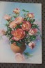 FLEURS ROSES  BONNE FETE MAMAN HAPPY BIRTHDAY MOM BUON COMPLEANNO MOM CARTE POSTALE FANTAISIE - Moederdag