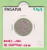 SINGAPUR   10  CENTIMOS  1.967   CU NI    KM#3    MBC/VF    DL-9897 - Singapur