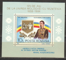 Rumänien; 1984; Michel 4012 Block 200 **; Cuza - Unused Stamps