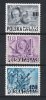 PA 24 - 26 POSTE AERIENNE  NSC (**) MNH 1948 POLOGNE POLEN  POLSKA GLOIRE DEMOCRATIE  ROOSEVELT PULASKI  KOSCIUSZKO - Ongebruikt