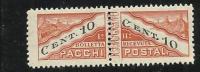 SAN MARINO 1946 PACCHI POSTALI CARTA BIANCA FILIGRANA CORONA DIRITTA CENT.10 MNH - Paketmarken