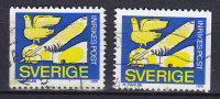 Sweden 1979 Afa 1 Cv &  1 Ch Inrikespost 3-Sided Perf. - Oblitérés