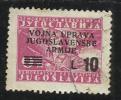 ISTRIA E LITORALE SLOVENO 1947 FRANCOBOLLI DI YUGOSLAVIA LIRE 10 SU 9d USATO USED OBLITERE' - Occ. Yougoslave: Littoral Slovène