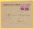 Lettre TP Germania Cachet LAEKEN - Entete " ADMINISTRATION COMMUNALE DE LAEKEN " (VK) - OC1/25 Generalgouvernement 