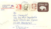 (d) Lettre (entier Postal) Pour La France Avec 3 Timbres Henry Clay, Julia Ward Howe Et Pearl Buck - Covers & Documents