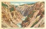 USA – United States – Yellowstone Canyon From Brink Of Falls, 1929 Unused Linen Postcard [P6061] - USA Nationale Parken