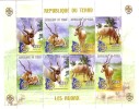 TCHAD CHAD CIAD TJAAD 2000 RARE WWF ADDAX NASOMACULATUS SCOUT MAP CARTE FEUILLET SHEETLET FOGLIETTO 8V - Animalez De Caza