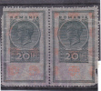 King Mihai,fiscaux,reveue Stamps Old In Pair 20 Lei, Romania. - Steuermarken