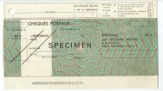 FRANCE - SPECIMEN DE CHEQUE POSTAL D'ORGANISME SOCIAL - SUP - Specimen